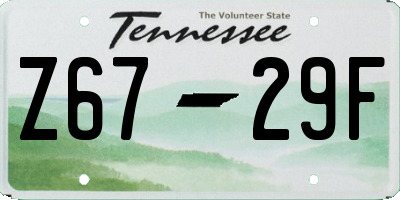 TN license plate Z6729F