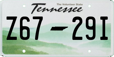 TN license plate Z6729I