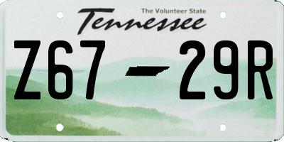 TN license plate Z6729R