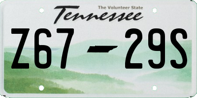 TN license plate Z6729S