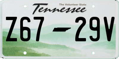 TN license plate Z6729V