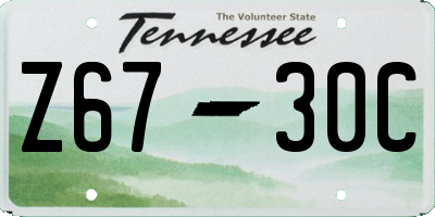 TN license plate Z6730C