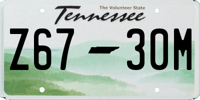 TN license plate Z6730M