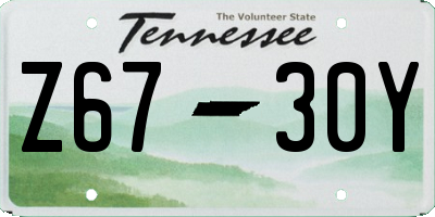 TN license plate Z6730Y