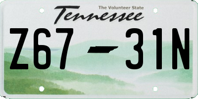 TN license plate Z6731N
