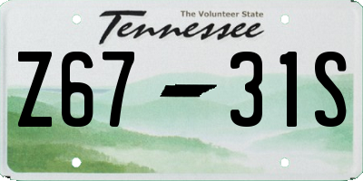 TN license plate Z6731S