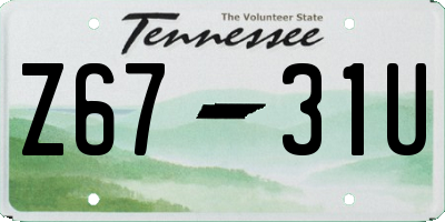 TN license plate Z6731U