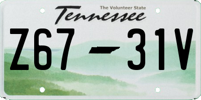 TN license plate Z6731V