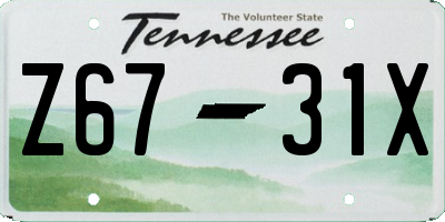 TN license plate Z6731X