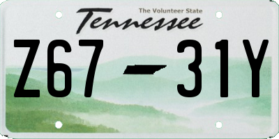 TN license plate Z6731Y