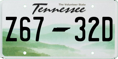 TN license plate Z6732D