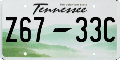TN license plate Z6733C