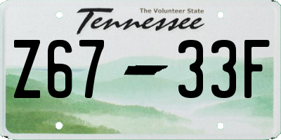 TN license plate Z6733F