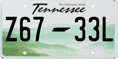 TN license plate Z6733L