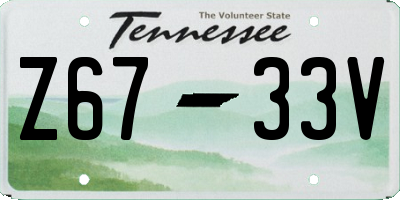 TN license plate Z6733V