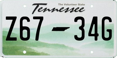 TN license plate Z6734G