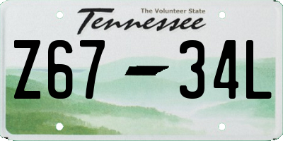 TN license plate Z6734L