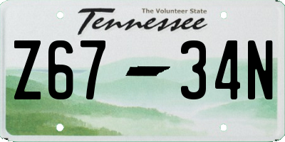 TN license plate Z6734N