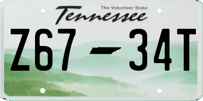 TN license plate Z6734T