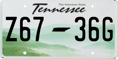 TN license plate Z6736G