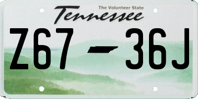 TN license plate Z6736J
