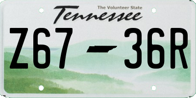 TN license plate Z6736R