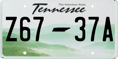 TN license plate Z6737A