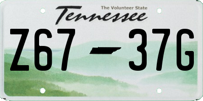 TN license plate Z6737G