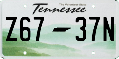 TN license plate Z6737N
