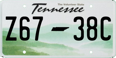 TN license plate Z6738C
