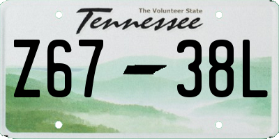 TN license plate Z6738L