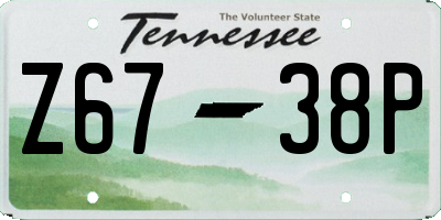 TN license plate Z6738P