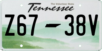 TN license plate Z6738V