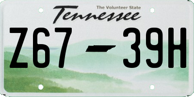 TN license plate Z6739H