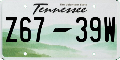TN license plate Z6739W