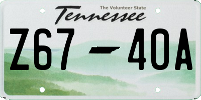 TN license plate Z6740A