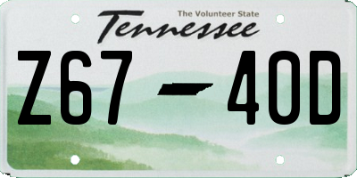 TN license plate Z6740D
