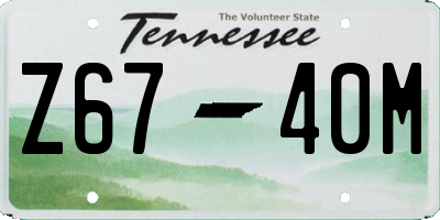 TN license plate Z6740M
