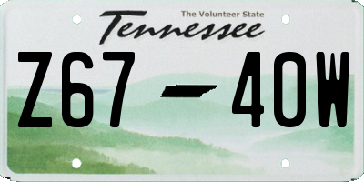 TN license plate Z6740W