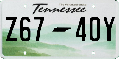 TN license plate Z6740Y