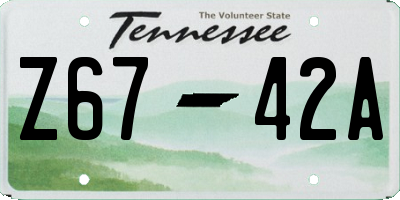 TN license plate Z6742A
