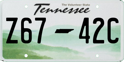 TN license plate Z6742C