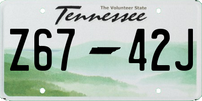 TN license plate Z6742J