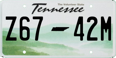 TN license plate Z6742M