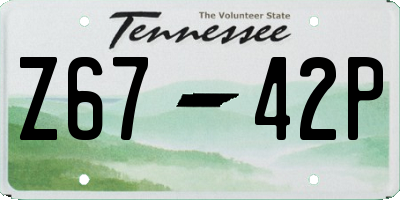 TN license plate Z6742P