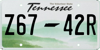 TN license plate Z6742R
