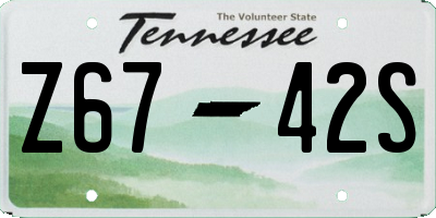 TN license plate Z6742S