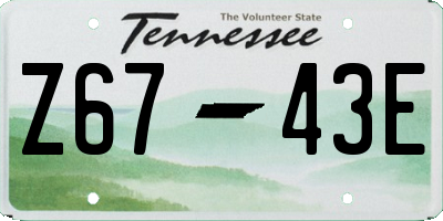 TN license plate Z6743E