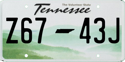 TN license plate Z6743J