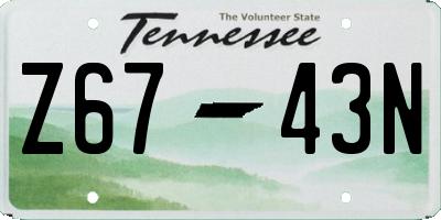 TN license plate Z6743N